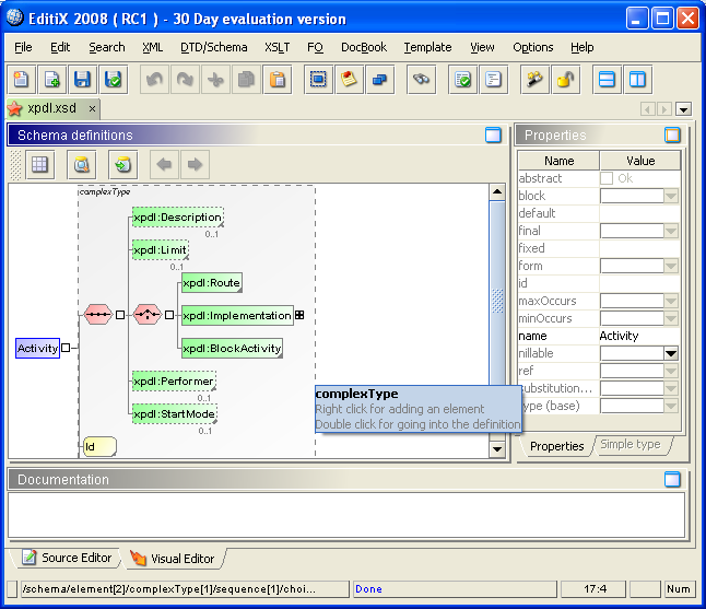 editix visual schema editor