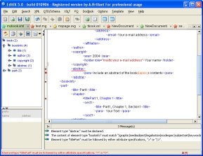 xml editor error management